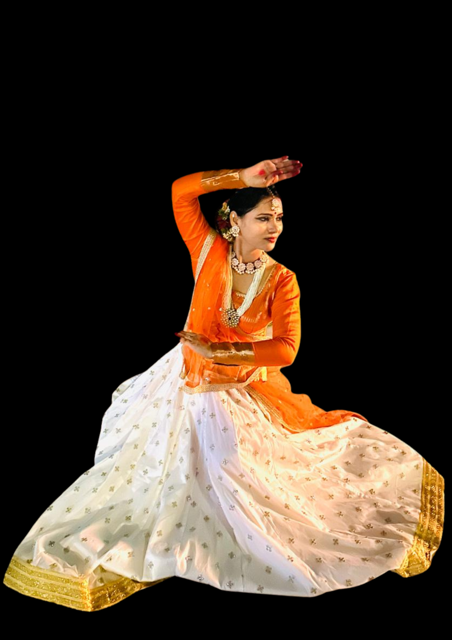 brown and beige illustrative indian dance festival poster